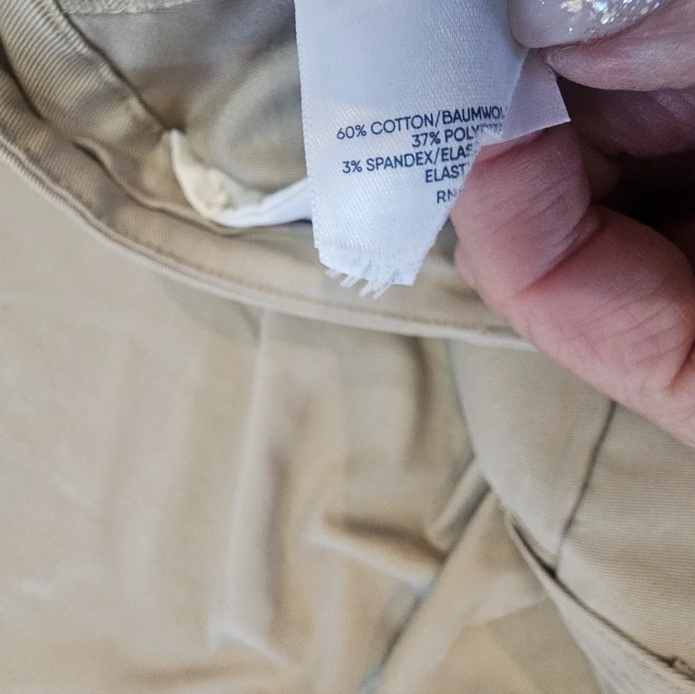 Lands’ End Men’s Chino Pants 38x30 Traditional Fit Khaki Cotton Twill